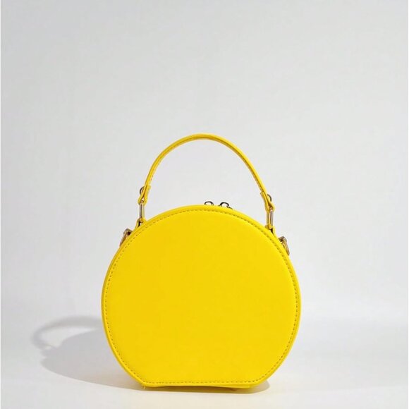 Women\'s Y2K Lemon PU Leather Crossbody Bag with Double Straps